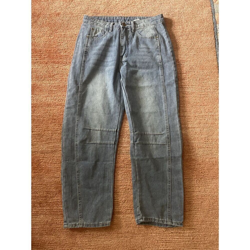 Korean Jeans: Baggy Denim Trousers For Women High Rise Size M